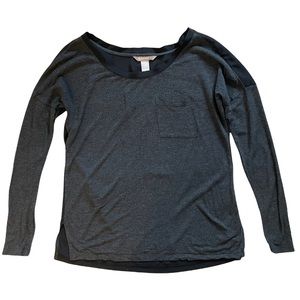 Banana Republic XSP Gray and Black Casual Sexy Top With Sheer Back